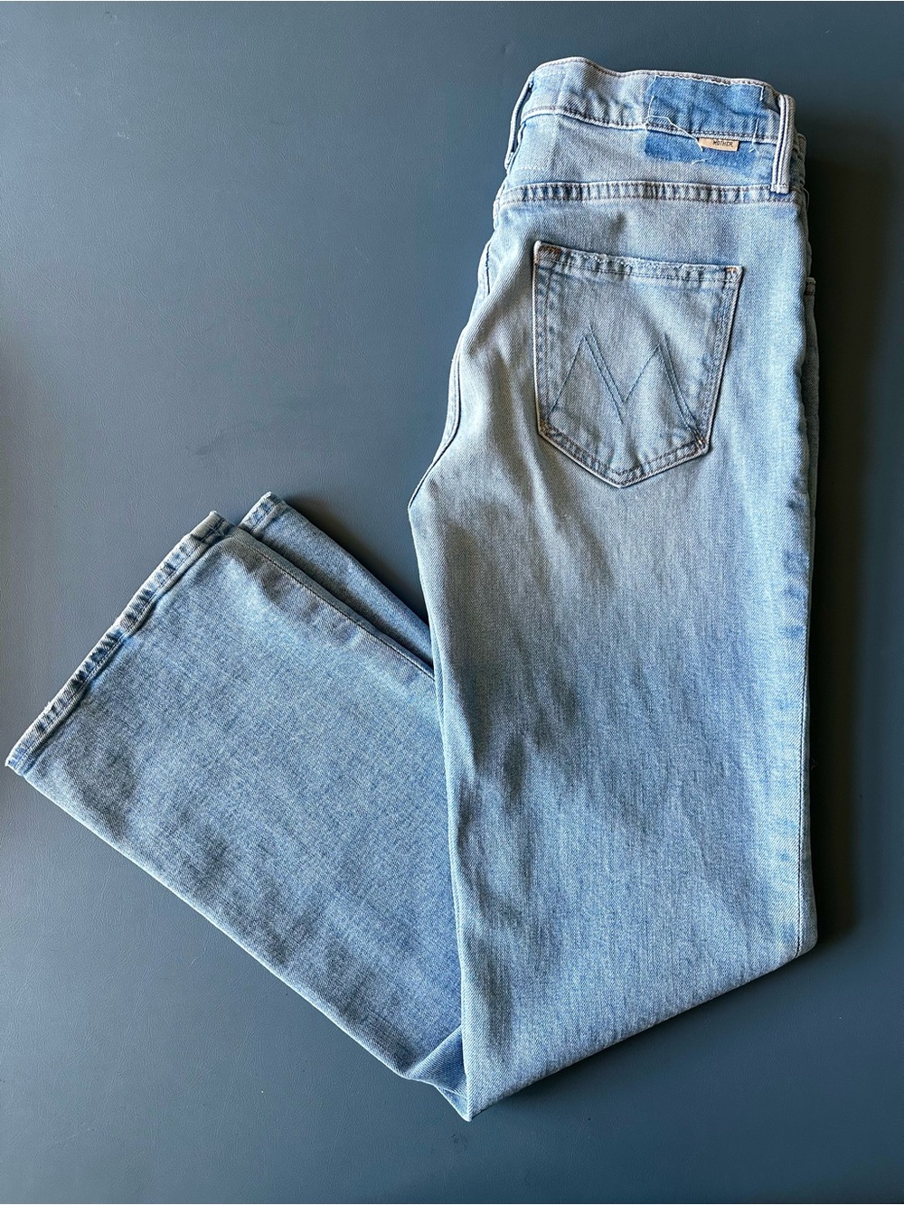 MOTHER Straight-Leg Jeans in Light Blue Wash